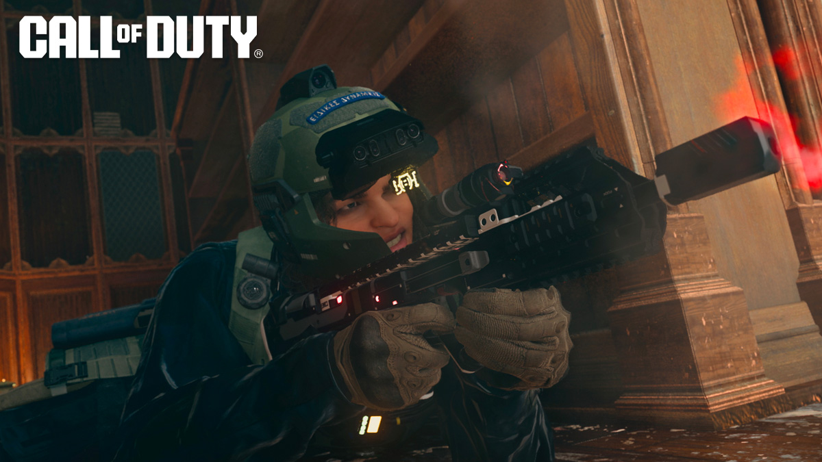 Call of Duty character ADS with machine gun